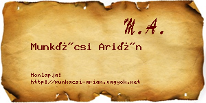 Munkácsi Arián névjegykártya